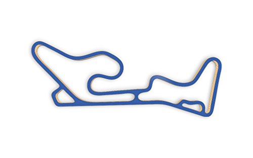 Racetrackart RTA-10002-BL-46 Rennstreckenkontur des Abbeville Europa/Frankreich Circuit-Blau, 46 cm Breite, Spurbreite 1,3 cm, Holz, 45 x 46 x 2.1 cm von Racetrackart