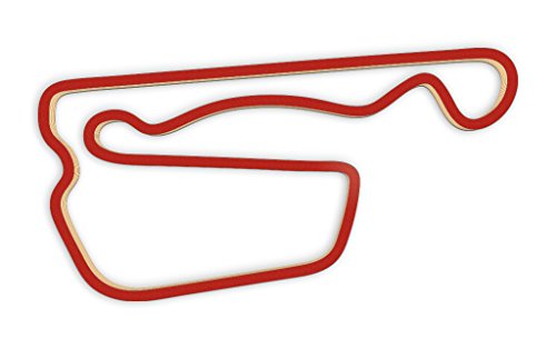 Racetrackart RTA-10006-RD-46 Rennstreckenkontur des Adams Motorsports Park Time Attack-Rot, 46 cm Breite, Spurbreite 1,3 cm, Holz, 45 x 46 x 2.1 cm von Racetrackart