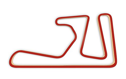 Racetrackart RTA-10013-RD-46 Rennstreckenkontur des Aiginio Rennstrecke-Rot, 46 cm Breite, Spurbreite 1,3 cm, Holz, 45 x 46 x 2.1 cm von Racetrackart