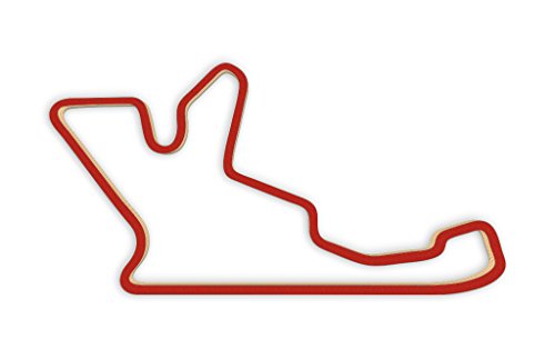 Racetrackart RTA-10018-RD-46 Rennstreckenkontur des Almeria Circuit-Rot, 46 cm Breite, Spurbreite 1,3 cm, Holz, 45 x 46 x 2.1 cm von Racetrackart