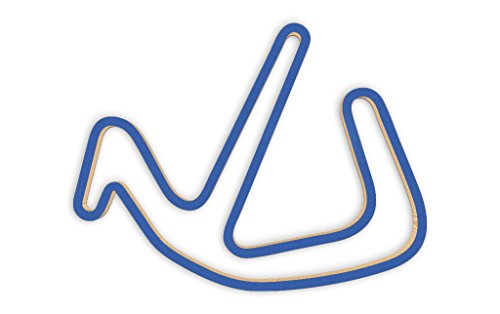 Racetrackart RTA-10021-BL-46 Rennstreckenkontur des Anglesey International Circuit-Blau, 46 cm Breite, Spurbreite 1,3 cm, Holz, 45 x 46 x 2.1 cm von Racetrackart