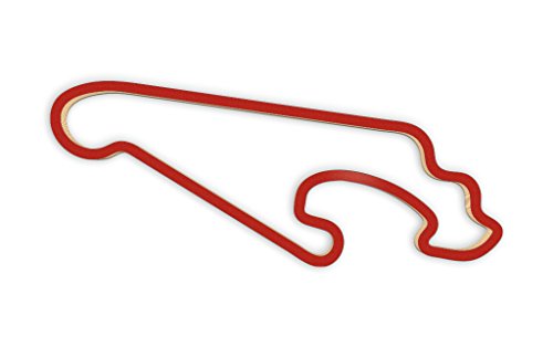 Racetrackart RTA-10034-RD-46 Rennstreckenkontur des Arroyo Seco Raceway 1.4-Rot, 46 cm Breite, Spurbreite 1,3 cm, Holz, 45 x 46 x 2.1 cm von Racetrackart