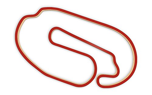 Racetrackart RTA-10039-RD-46 Rennstreckenkontur des Atlanta Motor Speedway Road Course-Rot, 46 cm Breite, Spurbreite 1,3 cm, Holz, 45 x 46 x 2.1 cm von Racetrackart