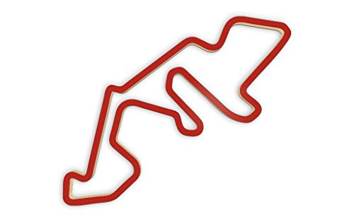 Racetrackart RTA-10049-RD-46 Rennstreckenkontur des Autobahn Country Club Full Circuit-Rot, 46 cm Breite, Spurbreite 1,3 cm, Holz, 45 x 46 x 2.1 cm von Racetrackart