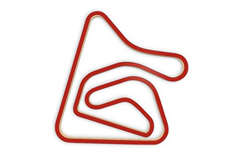 Racetrackart RTA-10064-RD-46 Rennstreckenkontur des Autodromo Internacional Nelson Piquet-Rot, 46 cm Breite, Spurbreite 1,3 cm, Holz, 45 x 46 x 2.1 cm von Racetrackart