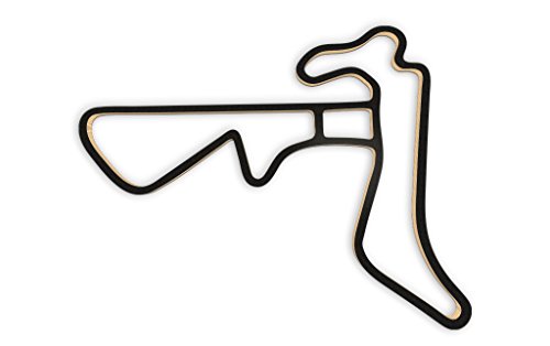 Racetrackart RTA-10074-BK-23 Rennstreckenkontur des Autodromo Velo Citta-Schwarz, 23 cm Breite, Spurbreite 9mm, Holz, 23 x 23 x 0.9 cm von Racetrackart