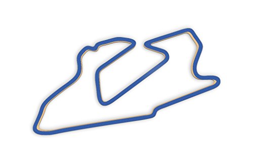 Racetrackart RTA-10086-BL-23 Rennstreckenkontur des Bedford Autodrome Gran Turismo Circuit-Blau, 23 cm Breite, Spurbreite 9mm, Holz, 23 x 23 x 0.9 cm von Racetrackart
