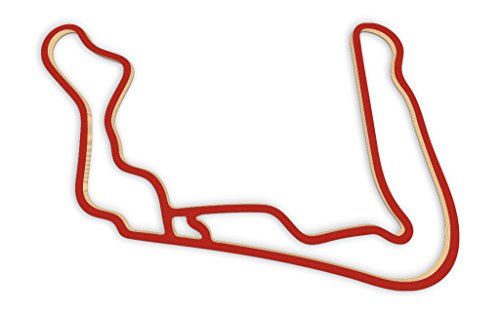 Racetrackart RTA-10092-RD-46 Rennstreckenkontur des Bilster Berg Drive Resort-Rot, 46 cm Breite, Spurbreite 1,3 cm, Holz, 45 x 46 x 2.1 cm von Racetrackart