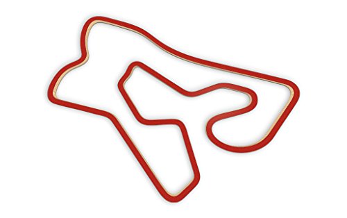 Racetrackart RTA-10133-RD-46 Rennstreckenkontur des Carolina Motorsports Park Kart Full-Rot, 46 cm Breite, Spurbreite 1,3 cm, Holz, 45 x 46 x 2.1 cm von Racetrackart