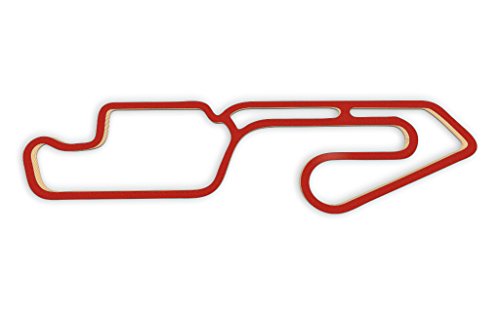 Racetrackart RTA-10137-RD-46 Rennstreckenkontur des Castrol Raceway-Rot, 46 cm Breite, Spurbreite 1,3 cm, Holz, 45 x 46 x 2.1 cm von Racetrackart