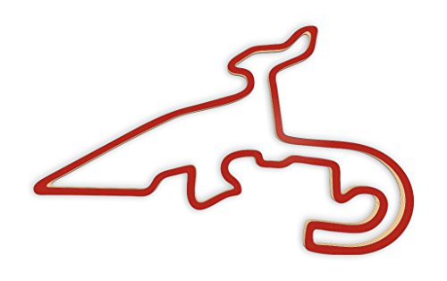 Racetrackart RTA-10139-RD-46 Rennstreckenkontur des Chambley Circuit-Rot, 46 cm Breite, Spurbreite 1,3 cm, Holz, 45 x 46 x 2.1 cm von Racetrackart