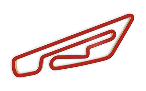 Racetrackart RTA-10156-RD-46 Rennstreckenkontur des Circuit Jules Tacheny Mettet-Rot, 46 cm Breite, Spurbreite 1,3 cm, Holz, 45 x 46 x 2.1 cm von Racetrackart