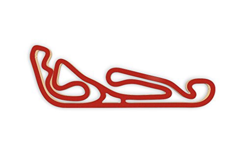 Racetrackart RTA-10169-RD-46 Rennstreckenkontur des Clark International Speedway-Rot, 46 cm Breite, Spurbreite 1,3 cm, Holz, 45 x 46 x 2.1 cm von Racetrackart