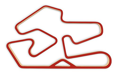 Racetrackart RTA-10181-RD-23 Rennstreckenkontur des Dallas Karting Complex-Rot, 23 cm Breite, Spurbreite 9mm, Holz, 23 x 23 x 0.9 cm von Racetrackart