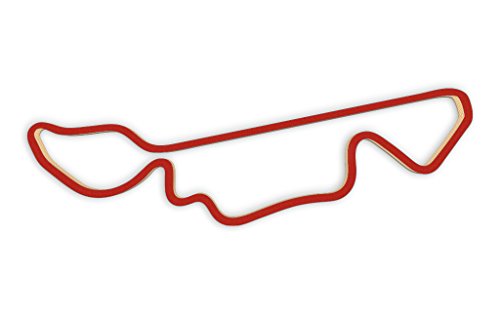 Racetrackart RTA-10257-RD-23 Rennstreckenkontur des Grattan Raceway-Rot, 23 cm Breite, Spurbreite 9mm, Holz, 23 x 23 x 0.9 cm von Racetrackart
