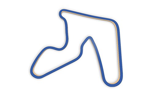 Racetrackart RTA-10263-BL-23 Rennstreckenkontur des Hallett Motor Racing Circuit-Blau, 23 cm Breite, Spurbreite 9mm, Holz, 23 x 23 x 0.9 cm von Racetrackart
