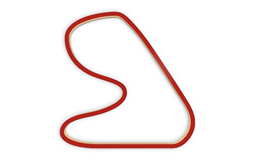 Racetrackart RTA-10265-RD-46 Rennstreckenkontur des Hampton Downs Club Circuit-Rot, 46 cm Breite, Spurbreite 1,3 cm, Holz, 45 x 46 x 2.1 cm von Racetrackart