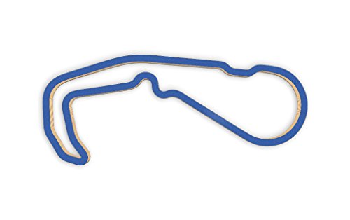 Racetrackart RTA-10281-BL-46 Rennstreckenkontur des Highlands Motorsports Park D-Blau, 46 cm Breite, Spurbreite 1,3 cm, Holz, 45 x 46 x 2.1 cm von Racetrackart