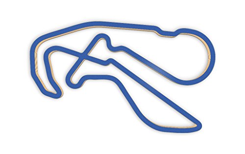 Racetrackart RTA-10283-BL-46 Rennstreckenkontur des Highlands Motorsports Park GT Circuit-Blau, 46 cm Breite, Spurbreite 1,3 cm, Holz, 45 x 46 x 2.1 cm von Racetrackart