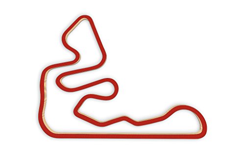 Racetrackart RTA-10302-RD-23 Rennstreckenkontur des Inde Motorsports Ranch Configuration2-Rot, 23 cm Breite, Spurbreite 9mm, Holz, rot, 23 x 23 x 0.9 cm von Racetrackart