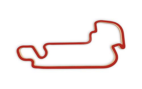 Racetrackart RTA-10308-RD-46 Rennstreckenkontur des Indianapolis Motor Speedway Grand Prix Course-Rot, 46 cm Breite, Spurbreite 1,3 cm, Holz, 45 x 46 x 2.1 cm von Racetrackart