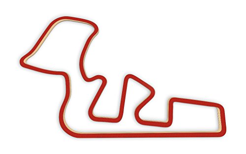 Racetrackart RTA-10326-RD-46 Rennstreckenkontur des Jyllands-Ringen Circuit-Rot, 46 cm Breite, Spurbreite 1,3 cm, Holz, 45 x 46 x 2.1 cm von Racetrackart