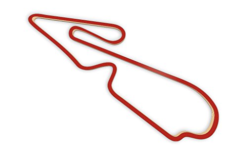Racetrackart RTA-10396-RD-46 Rennstreckenkontur des Mission Raceway Park 1.35 Mile-Rot, 46 cm Breite, Spurbreite 1,3 cm, Holz, 45 x 46 x 2.1 cm von Racetrackart