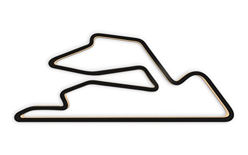 Racetrackart RTA-10403-BK-46 Rennstreckenkontur des Monte Blanco Variant 1-Schwarz, 46 cm Breite, Spurbreite 1,3 cm, Holz, 45 x 46 x 2.1 cm von Racetrackart