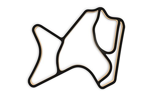 Racetrackart RTA-10411-BK-23 Rennstreckenkontur des Morgan Park Raceway Circuit-Schwarz, 23 cm Breite, Spurbreite 9mm, Holz, 23 x 23 x 0.9 cm von Racetrackart