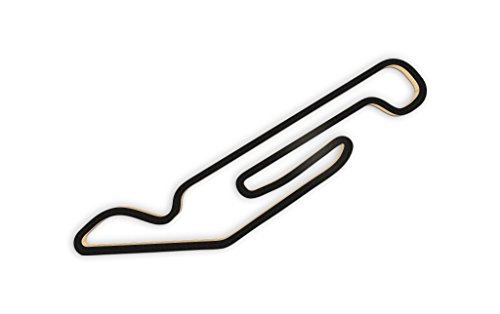 Racetrackart RTA-10456-BK-23 Rennstreckenkontur des NOLA Motorsports Park South Course-Schwarz, 23 cm Breite, Spurbreite 9mm, Holz, 23 x 23 x 0.9 cm von Racetrackart