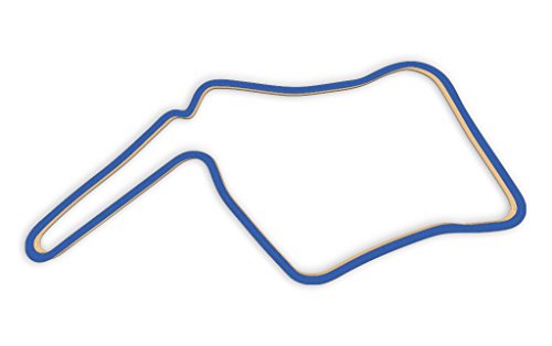 Racetrackart RTA-10473-BL-46 Rennstreckenkontur des Oulton Park Island Circuit-Blau, 46 cm Breite, Spurbreite 1,3 cm, Holz, 45 x 46 x 2.1 cm von Racetrackart