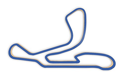 Racetrackart RTA-10483-BL-46 Rennstreckenkontur des Pau Arnos Circuit-Blau, 46 cm Breite, Spurbreite 1,3 cm, Holz, 45 x 46 x 2.1 cm von Racetrackart