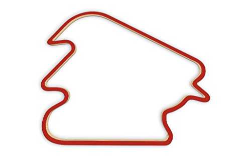 Racetrackart RTA-10504-RD-46 Rennstreckenkontur des Pocono Int l Raceway Alternative Road Course-Rot, 46 cm Breite, Spurbreite 1,3 cm, Holz, 45 x 46 x 2.1 cm von Racetrackart