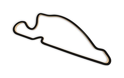 Racetrackart RTA-10514-BK-23 Rennstreckenkontur des Portland International Raceway-Schwarz, 23 cm Breite, Spurbreite 9mm, Holz, 23 x 23 x 0.9 cm von Racetrackart