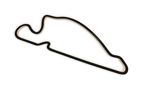 Racetrackart RTA-10514-BK-46 Rennstreckenkontur des Portland International Raceway-Schwarz, 46 cm Breite, Spurbreite 1,3 cm, Holz, 45 x 46 x 2.1 cm von Racetrackart