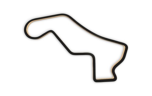 Racetrackart RTA-10540-BK-46 Rennstreckenkontur des Road America Short-Schwarz, 46 cm Breite, Spurbreite 1,3 cm, Holz, 45 x 46 x 2.1 cm von Racetrackart