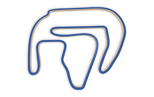 Racetrackart RTA-10544-BL-46 Rennstreckenkontur des Rockingham International Long Circuit-Blau, 46 cm Breite, Spurbreite 1,3 cm, Holz, 45 x 46 x 2.1 cm von Racetrackart