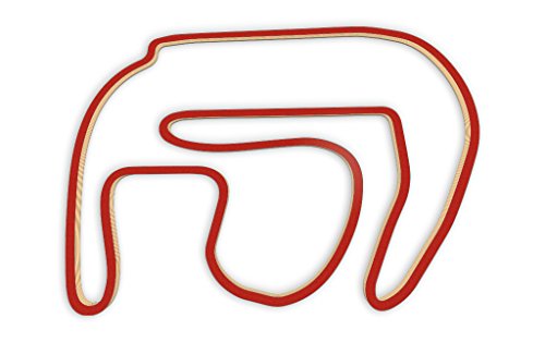 Racetrackart RTA-10545-RD-46 Rennstreckenkontur des Rockingham International Short Circuit-Rot, 46 cm Breite, Spurbreite 1,3 cm, Holz, 45 x 46 x 2.1 cm von Racetrackart