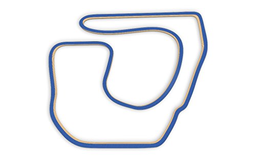 Racetrackart RTA-10547-BL-23 Rennstreckenkontur des Rockingham National Circuit-Blau, 23 cm Breite, Spurbreite 9mm, Holz, 23 x 23 x 0.9 cm von Racetrackart