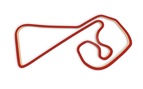 Racetrackart RTA-10559-RD-46 Rennstreckenkontur des Sachsenring-Rot, 46 cm Breite, Spurbreite 1,3 cm, Holz, 45 x 46 x 2.1 cm von Racetrackart