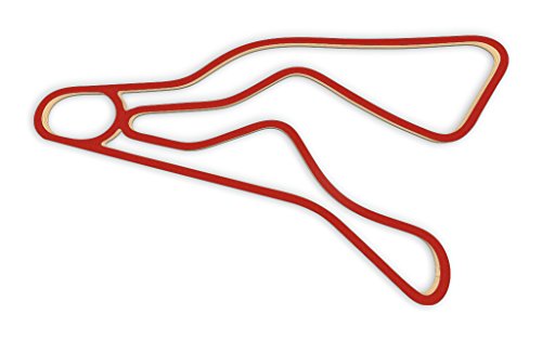 Racetrackart RTA-10566-RD-46 Rennstreckenkontur des Second Creek Raceway-Rot, 46 cm Breite, Spurbreite 1,3 cm, Holz, 45 x 46 x 2.1 cm von Racetrackart