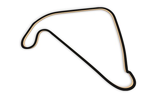 Racetrackart RTA-10576-BK-23 Rennstreckenkontur des Silverstone-National Circuit-Schwarz, 23 cm Breite, Spurbreite 9mm, Holz, 23 x 23 x 0.9 cm von Racetrackart