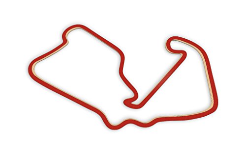 Racetrackart RTA-10578-RD-46 Rennstreckenkontur des Silverstone GP Circuit-Rot, 46 cm Breite, Spurbreite 1,3 cm, Holz, 45 x 46 x 2.1 cm von Racetrackart