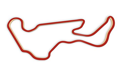 Racetrackart RTA-10643-RD-46 Rennstreckenkontur des Thunderhill Raceway Park West-Rot, 46 cm Breite, Spurbreite 1,3 cm, Holz, 45 x 46 x 2.1 cm von Racetrackart