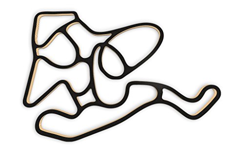 Racetrackart RTA-10660-BK-23 Rennstreckenkontur des US Air Motorsports Raceway Full-Schwarz, 23 cm Breite, Spurbreite 9mm, Holz, 23 x 23 x 0.9 cm von Racetrackart