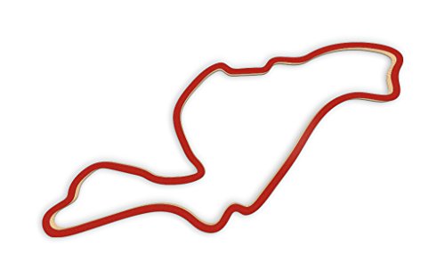 Racetrackart RTA-10661-RD-23 Rennstreckenkontur des Valencia Straßenkurs-Rot, 23 cm Breite, Spurbreite 9mm, Holz, 23 x 23 x 0.9 cm von Racetrackart