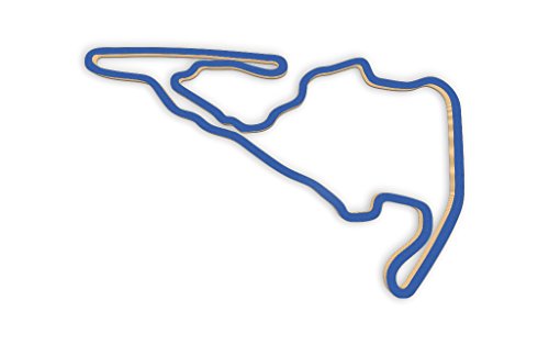 Racetrackart RTA-10666-BL-46 Rennstreckenkontur des Virginia International Raceway Grand West Course-Blau, 46 cm Breite, Spurbreite 1,3 cm, Holz, 45 x 46 x 2.1 cm von Racetrackart