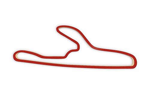 Racetrackart RTA-10670-RD-23 Rennstreckenkontur des Virginia International Raceway South Course-Rot, 23 cm Breite, Spurbreite 9mm, Holz, 23 x 23 x 0.9 cm von Racetrackart