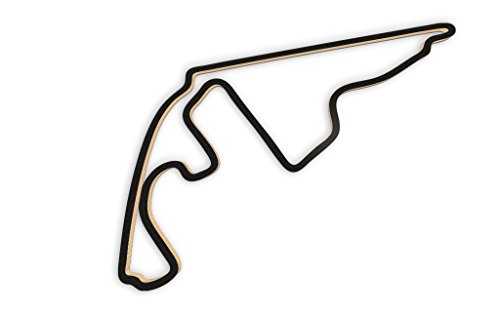 Racetrackart RTA-10687-BK-46 Rennstreckenkontur des Yas Marina Circuit-Schwarz, 46 cm Breite, Spurbreite 1,3 cm, Holz, 45 x 46 x 2.1 cm von Racetrackart