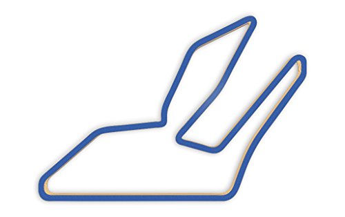Racetrackart RTA-10690-BL-23 Rennstreckenkontur des Zhuhai International Circuit-Blau, 23 cm Breite, Spurbreite 9mm, Holz, 23 x 23 x 0.9 cm von Racetrackart